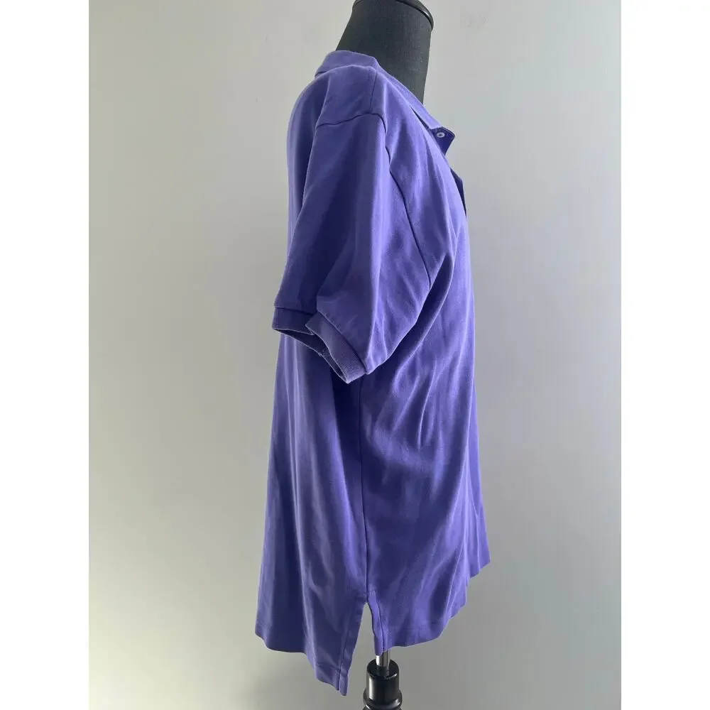 Polo Ralph Lauren 100% Soft Cotton Collared Shirt Purple Yellow Size Large SG